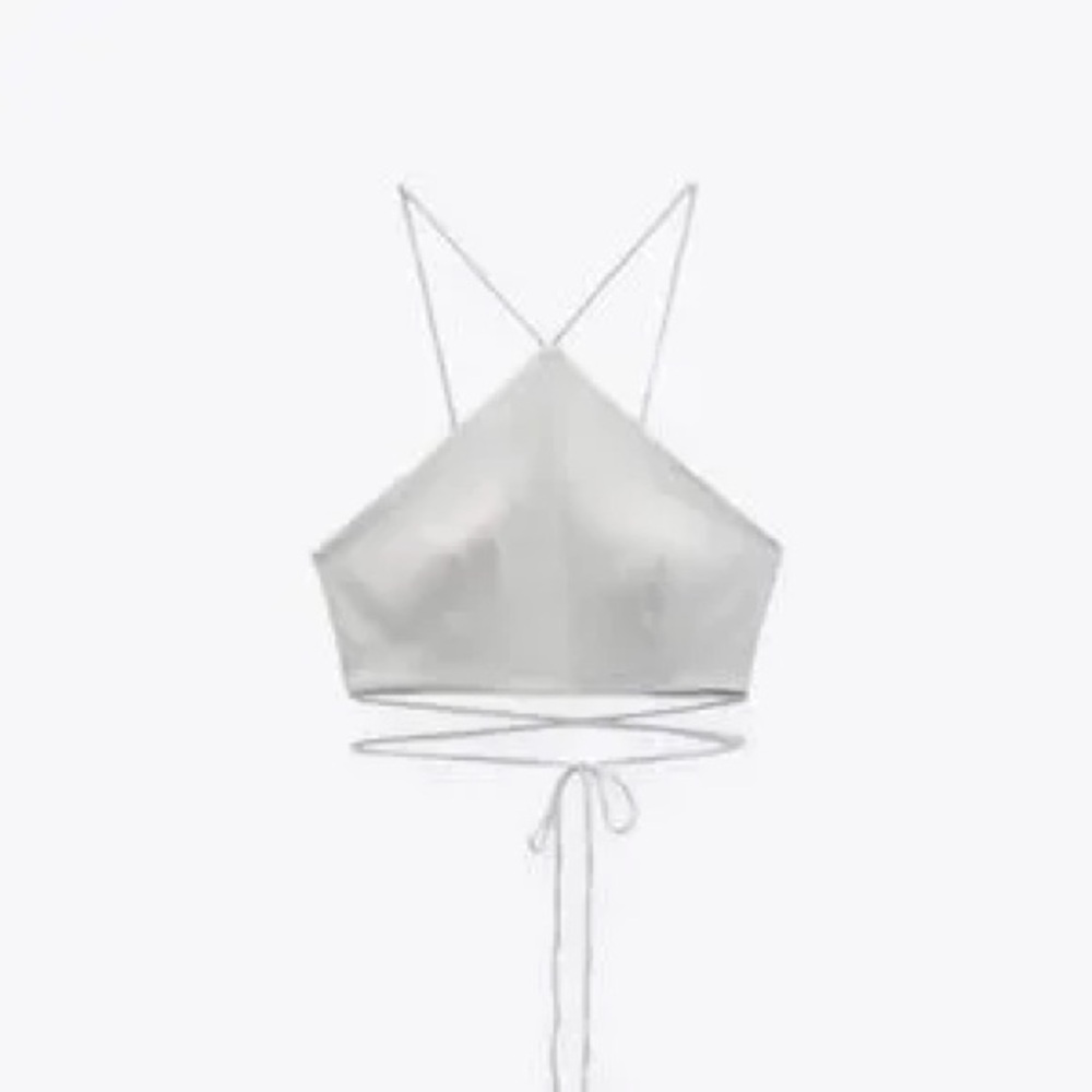 Zara grey Strappy Women's halter Top